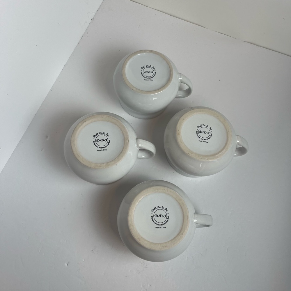 Dat’l Do-It Recipe Soup Ceramic Mugs Set of 4 Chicken Potato Tomato Vegetable - Picture 3 of 16